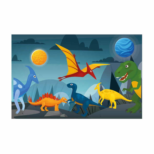 2 x 20 Parça Puzzle: Ejderhalar ve Dinozorlar