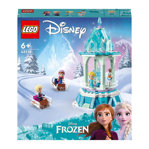 LEGO® ǀ Disney Anna ve Elsa'nın Sihirli Atlıkarıncası 43218 - 6 Yaş ve Üzeri Çocuklar için Buzdan Ev ve 4 Minifigür İçeren Yaratıcı Oyuncak Yapım Seti (175 Parça)