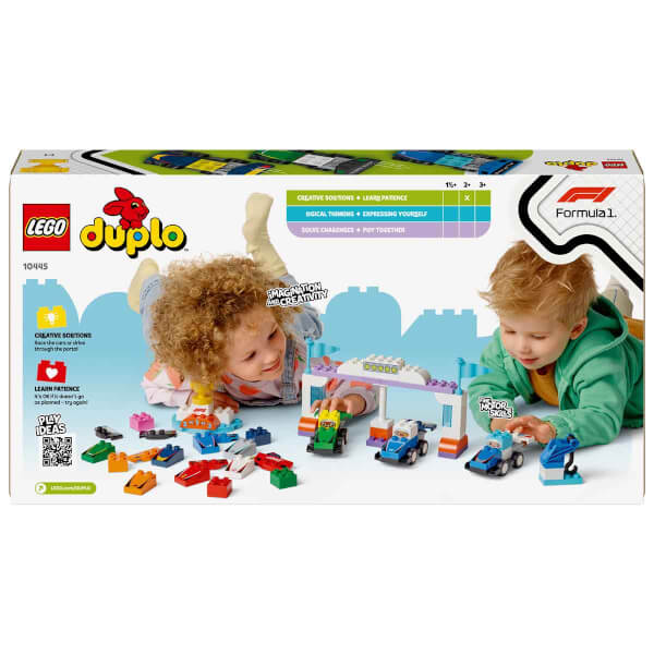 LEGO DUPLO Kasabası F1 Takımı Yarış Arabaları ve Sürücüler 10445 - 2 Yaş ve Üzeri Küçük Çocuklar İçin Eğitici Oyuncak Yapım Seti (70 Parça)