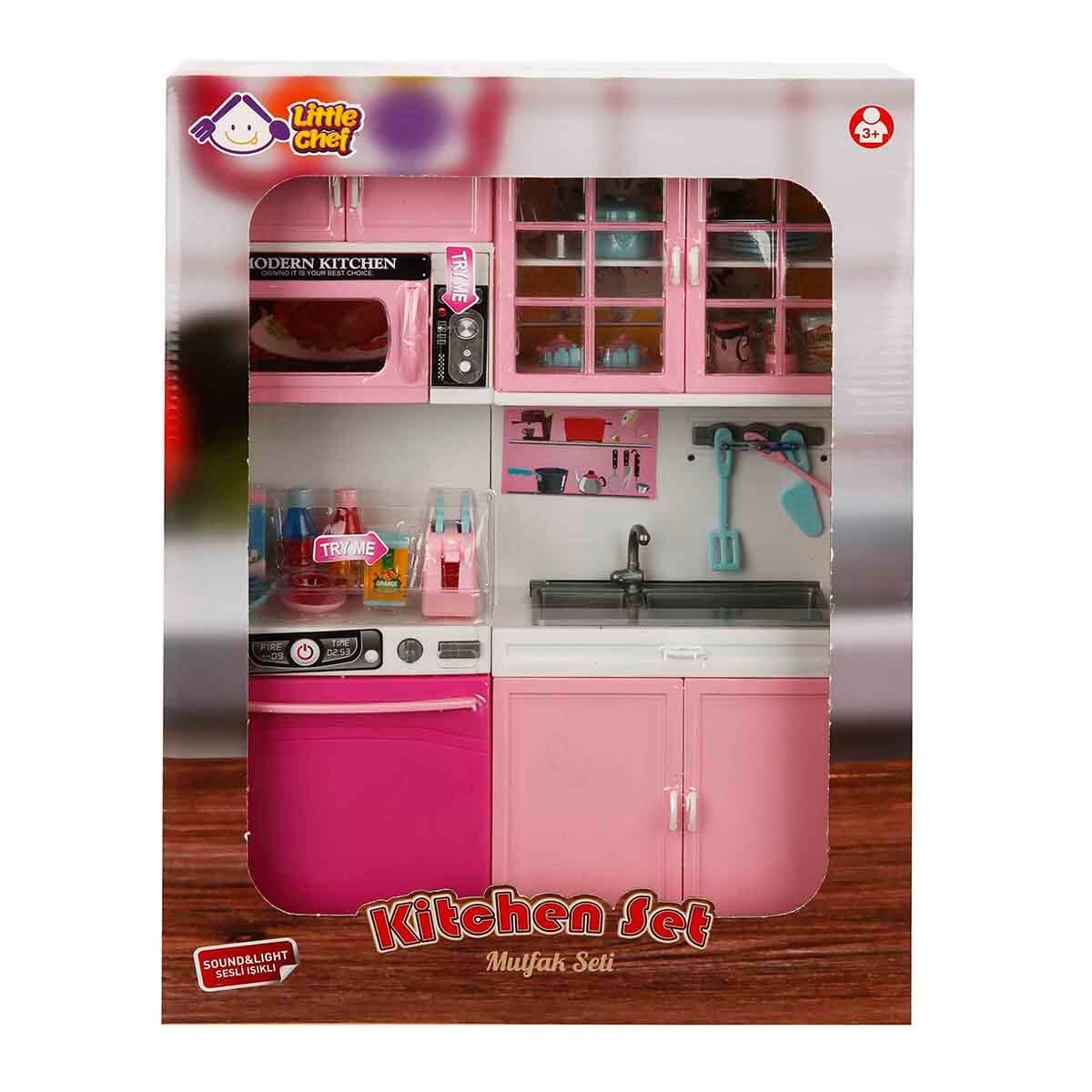 Little Chef Sesli ve Işıklı 2'li Mutfak Seti Pembe - Koyu Pembe