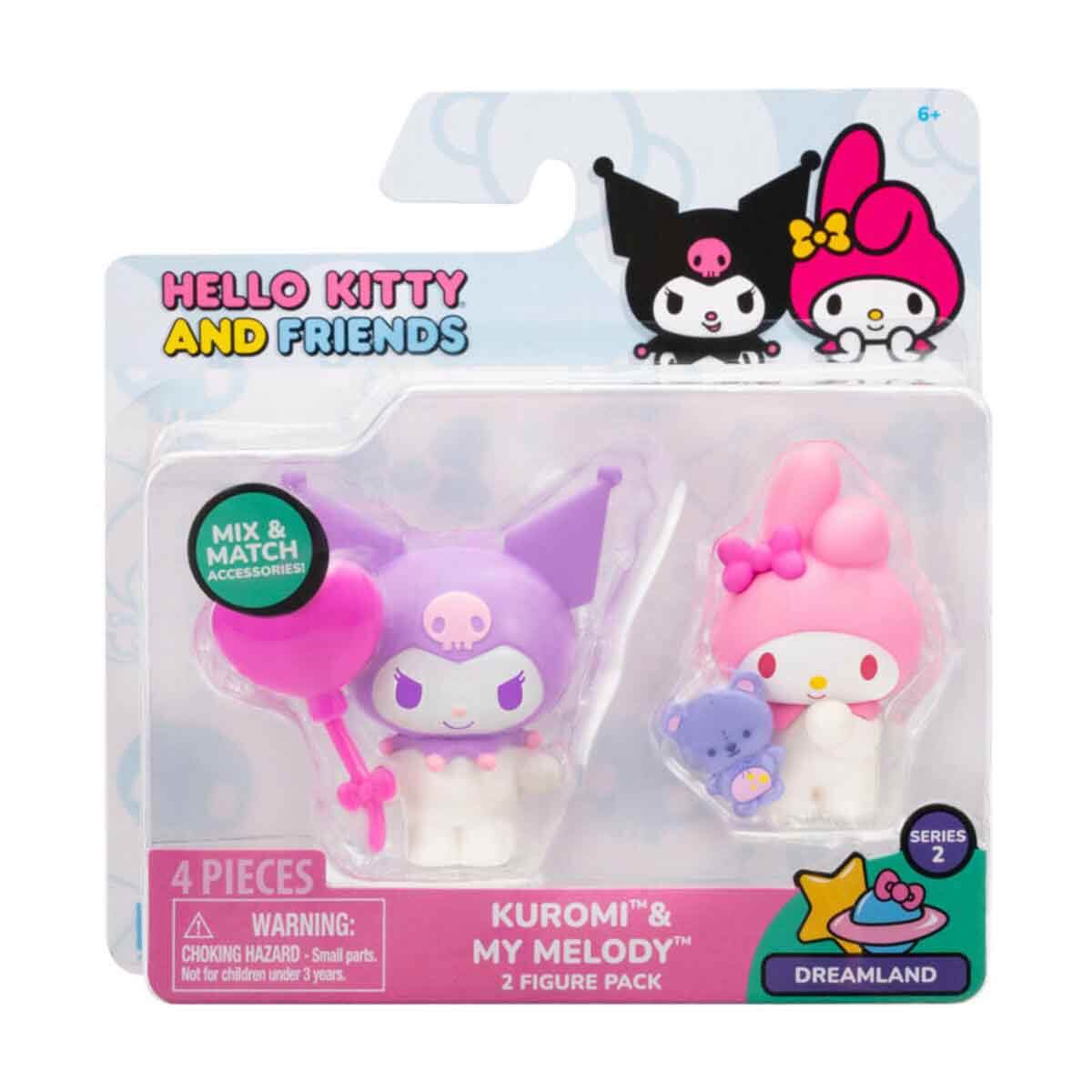 Hello Kitty 2'li Mini Figür Seti S2 HKT06100 - Kuromi-My Melody
