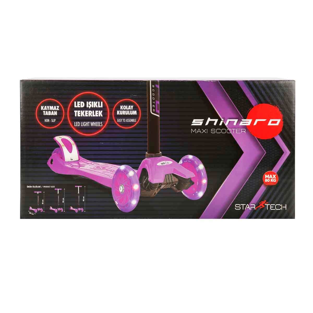 Shinaro 3 Tekerlekli Işıklı Mor Maxi Scooter | Toyzz Shop