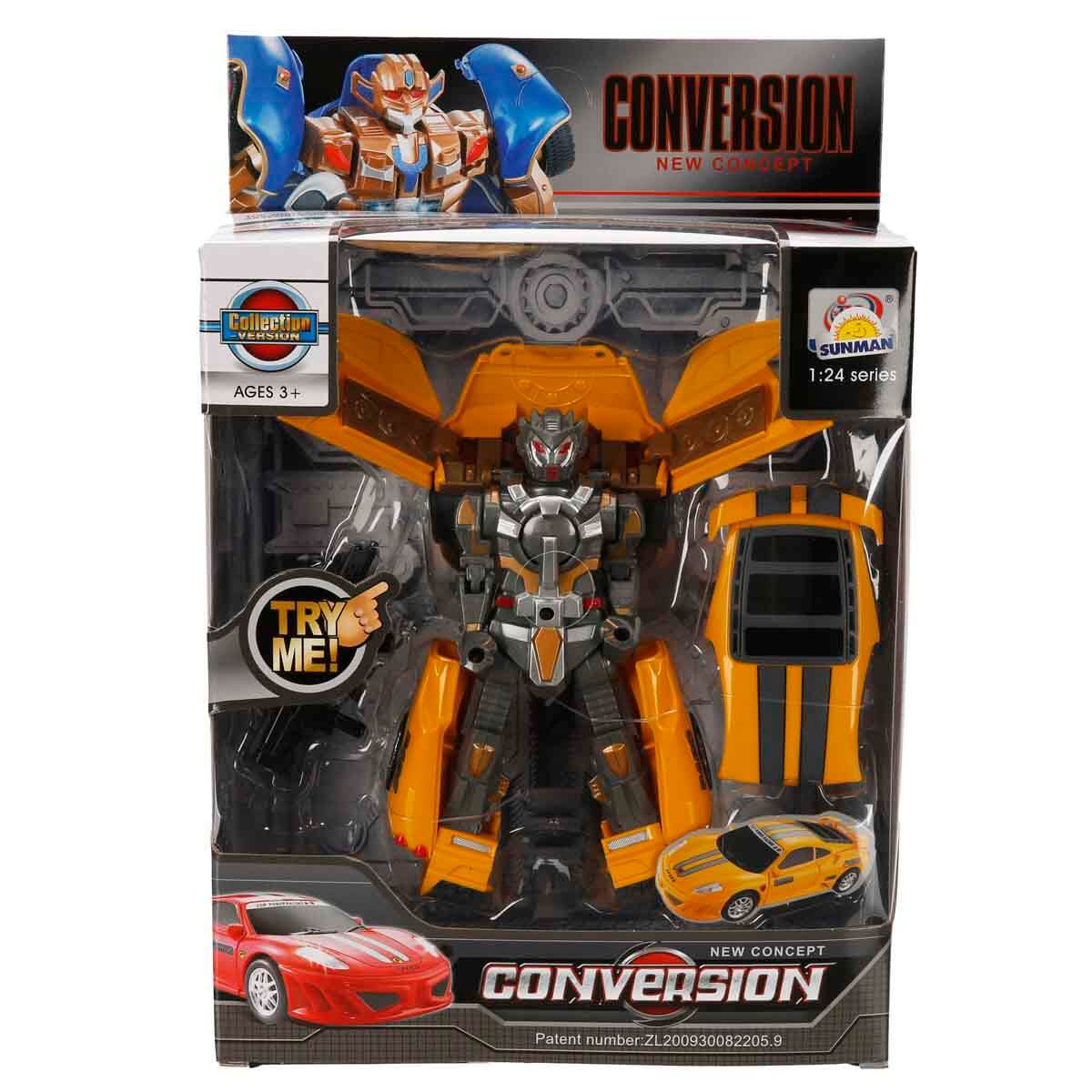 1:24 Sesli ve Işıklı Dönüşebilen Robot 22 cm - Beyaz Hummer