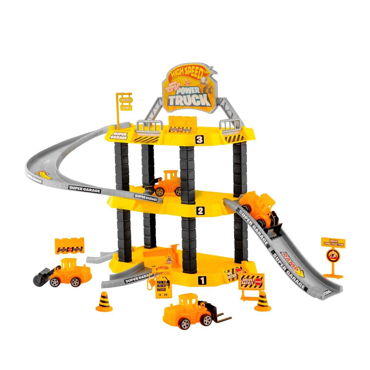 High Speed 4 Araçlı Mega Garaj Seti - Sky King Airport | Toyzz Shop