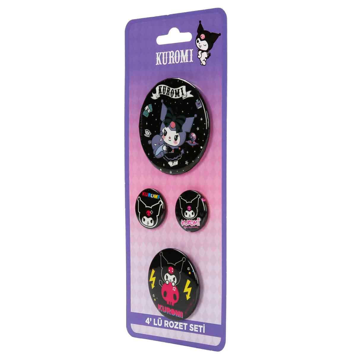 Hello Kitty And Friends 4'lü Rozet Seti - Kuromi-Cheeky But