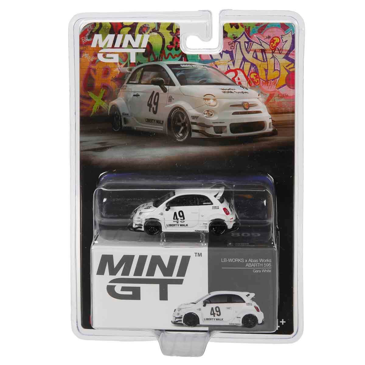 1:64 Mini Gt LB-WORKS x Abas Works Abarth 595 Gara White Diecast