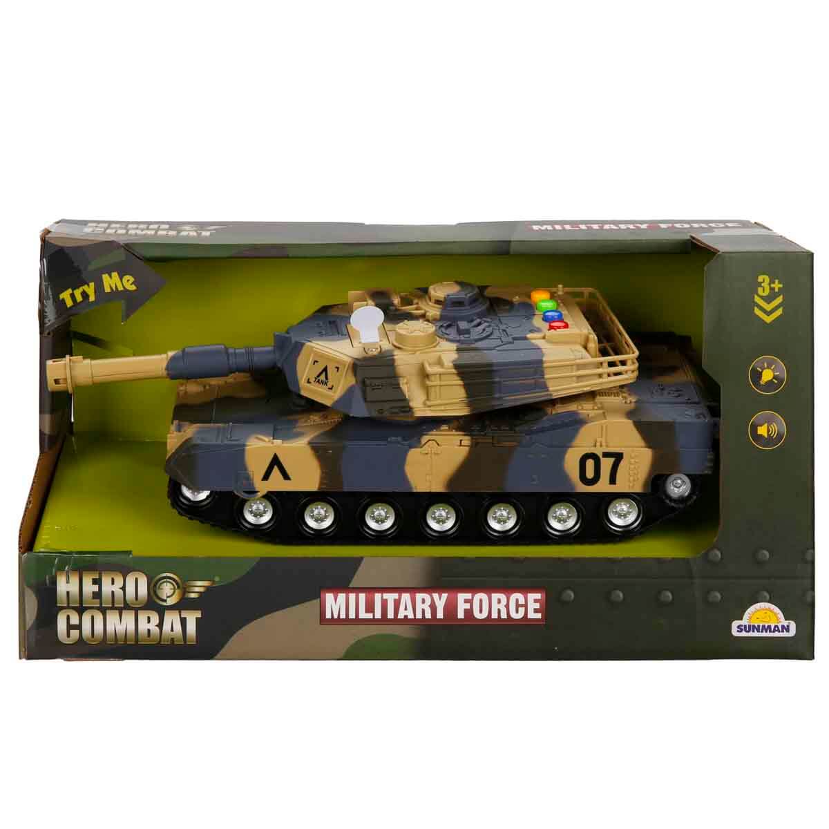 Sesli ve Işıklı Askeri Tank 27 cm - Koyu Yeşil Kamuflaj | Toyzz Shop