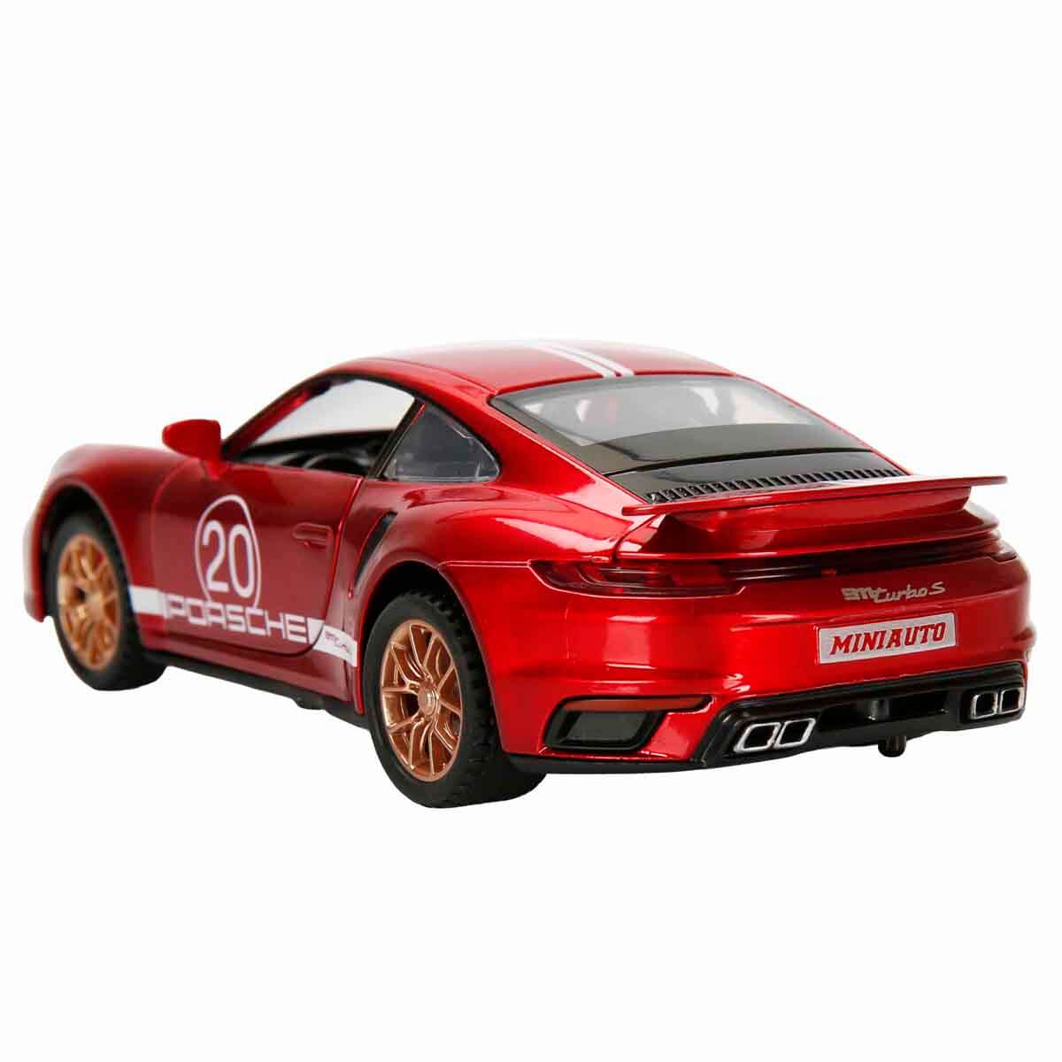 1:32 Sesli ve Işıklı Porsche 911 Turbo S Die Cast Çek Bırak Model