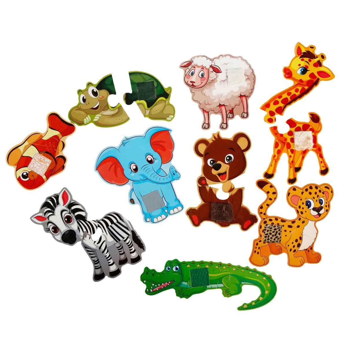 18 Parça Puzzle: Hayvanlara Dokun | Toyzz Shop