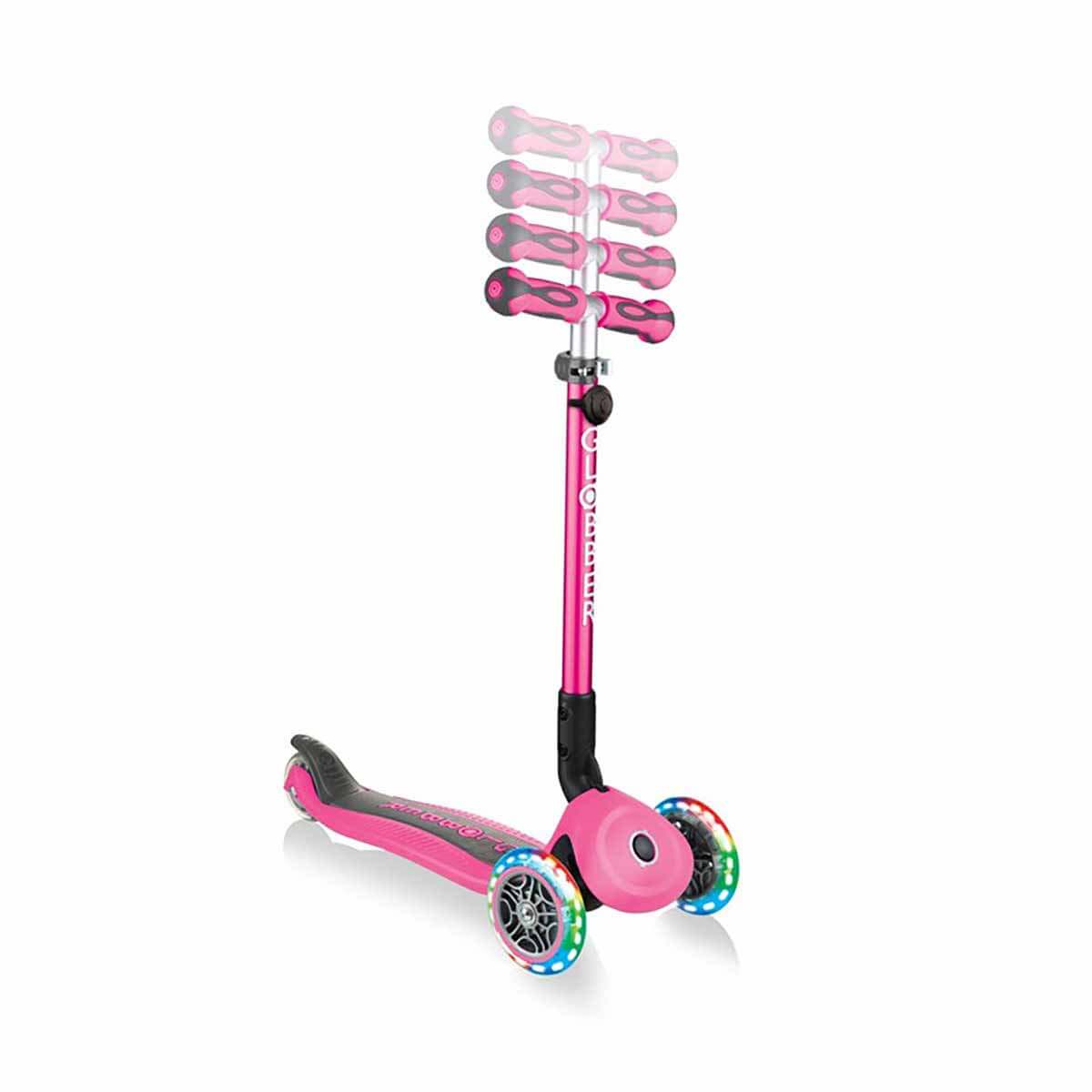 3in1 Globber Go Up Deluxe 3 Tekerlekli Katlanabilir Işıklı Pembe