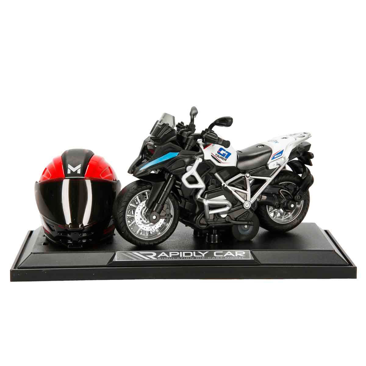 1:14 Sesli ve Işıklı BMW Off-Road Die Cast Çek Bırak Motosiklet