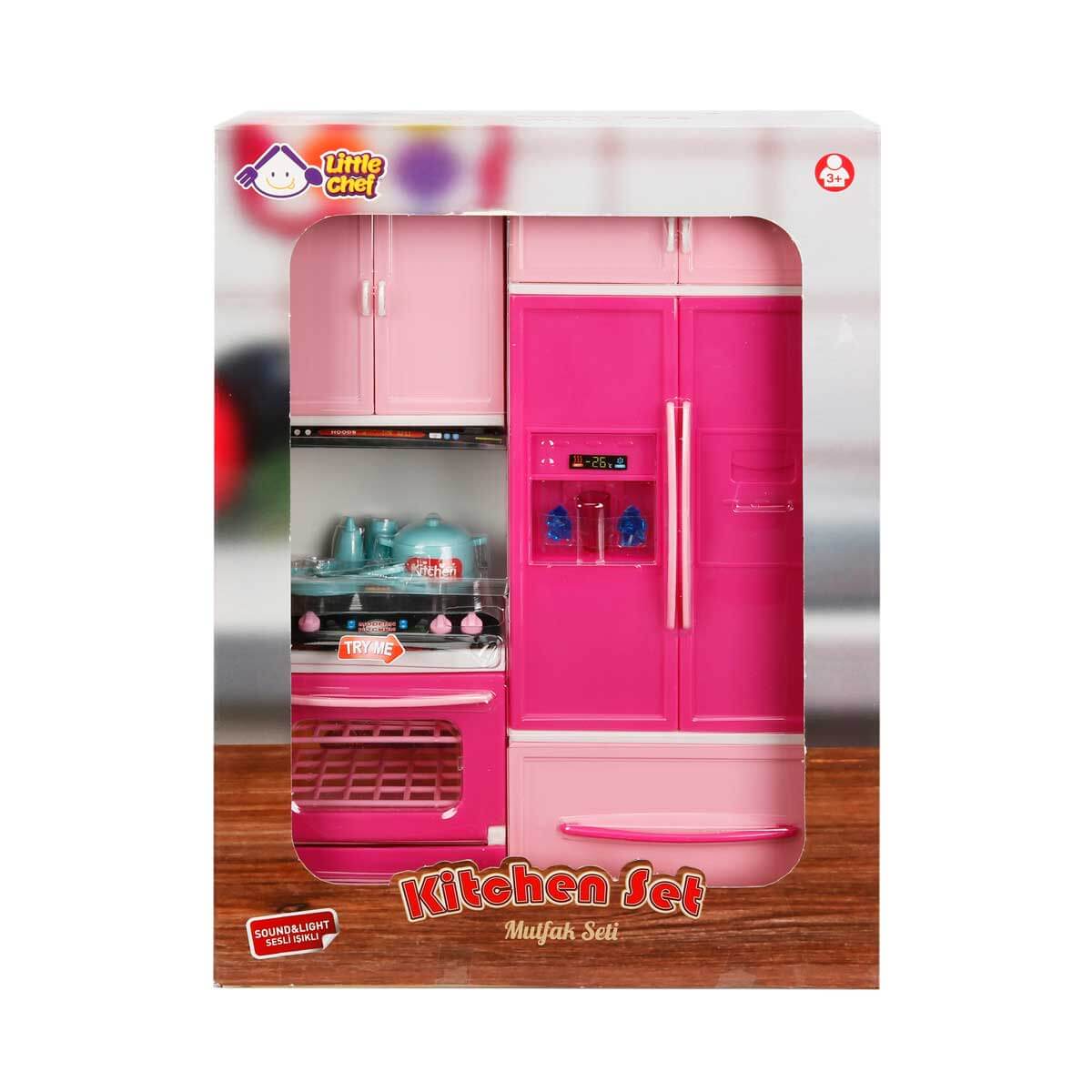 Little Chef Sesli ve Işıklı 2'li Mutfak Seti Pembe - Koyu Pembe