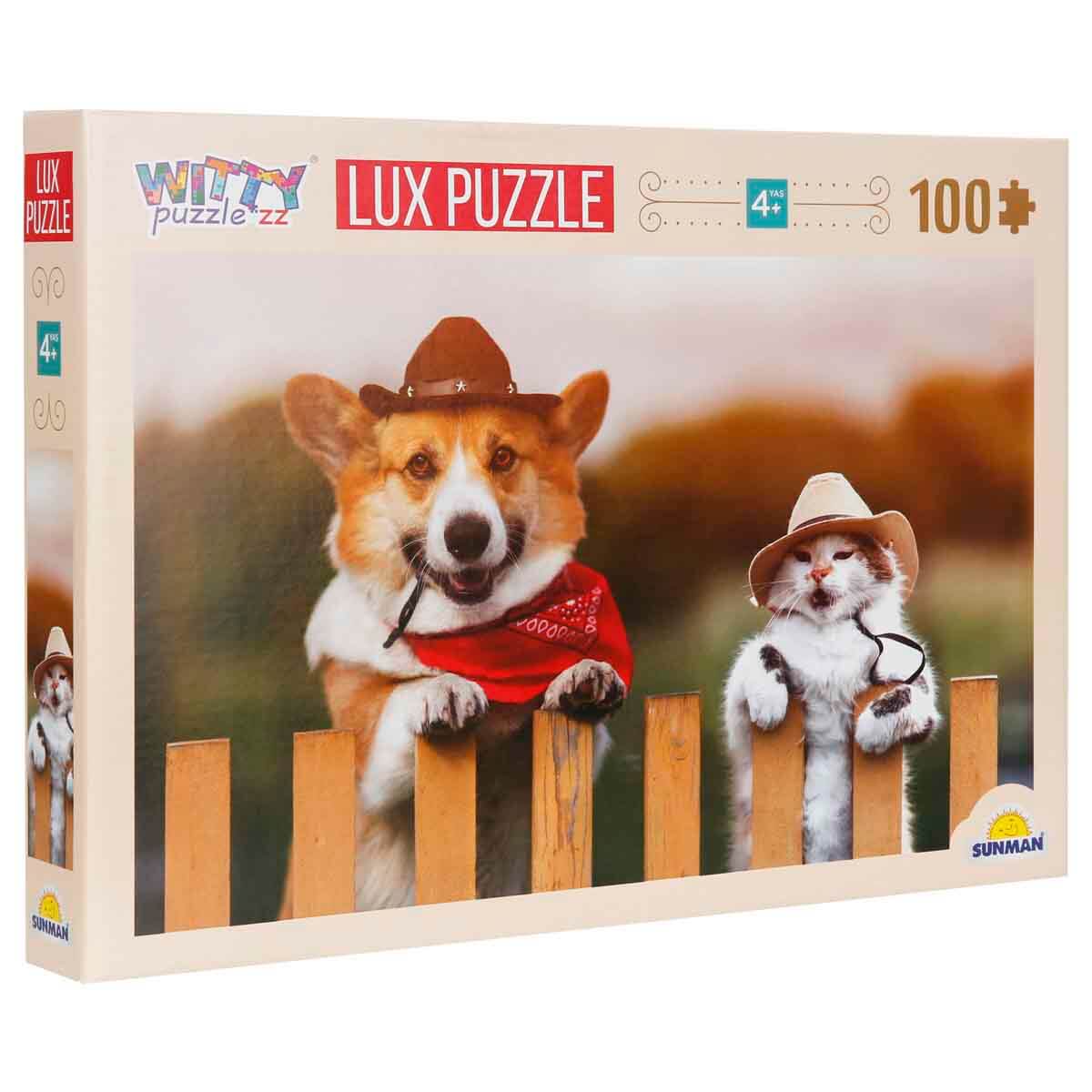 undefined - 3850d_100_Parca_Puzzle_Kovboy_Sapkali_Kedi_ve_Kopek.jpg