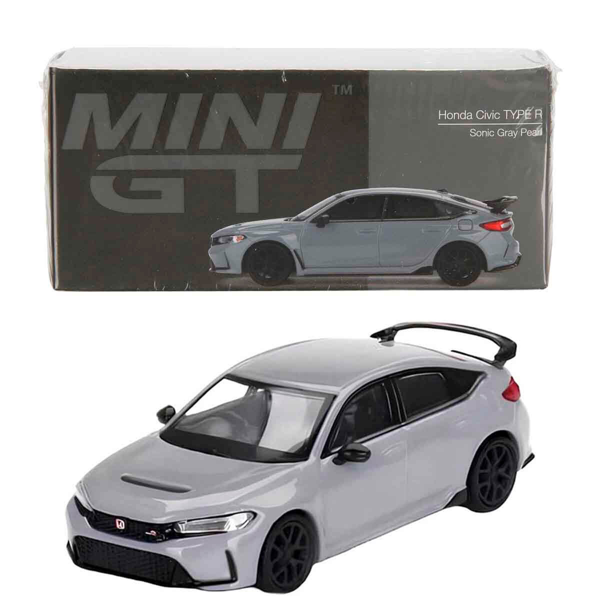 1:64 Mini GT Honda Civic Type R Sonic Gray Pearl Diecast Model