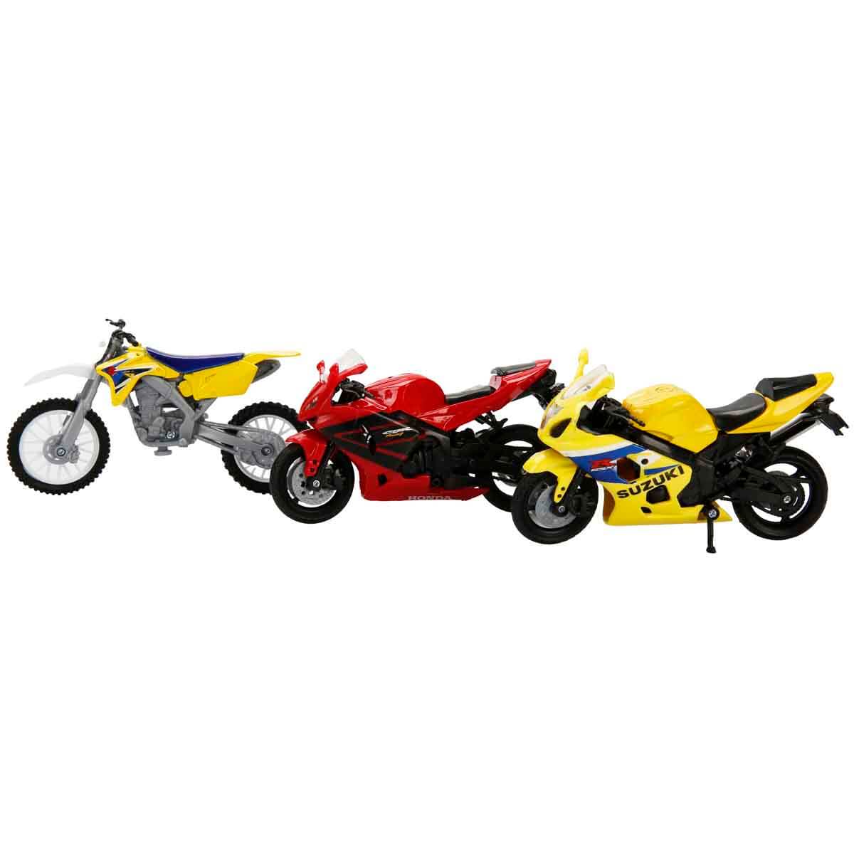 1:18 Road Rider 3'lü Model Motor Seti - Honda-Kawasaki-Yamaha