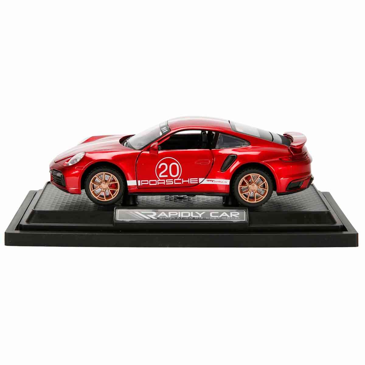 1:32 Sesli ve Işıklı Porsche 911 Turbo S Die Cast Çek Bırak Model
