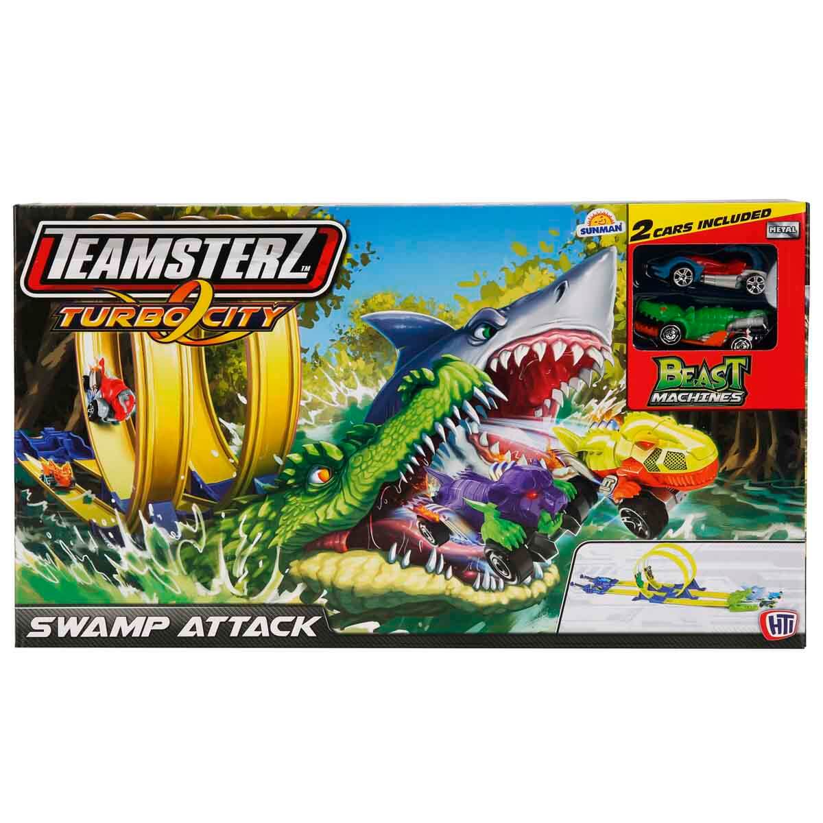 Teamsterz Beast Machines Turbo City Swamp Attack Yarış Pisti