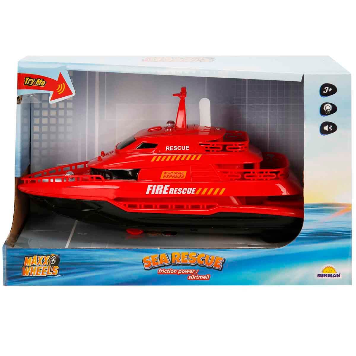 Maxx Wheels Sea Rescue Sesli ve Işıklı Kurtarma Gemisi - Itfaiye