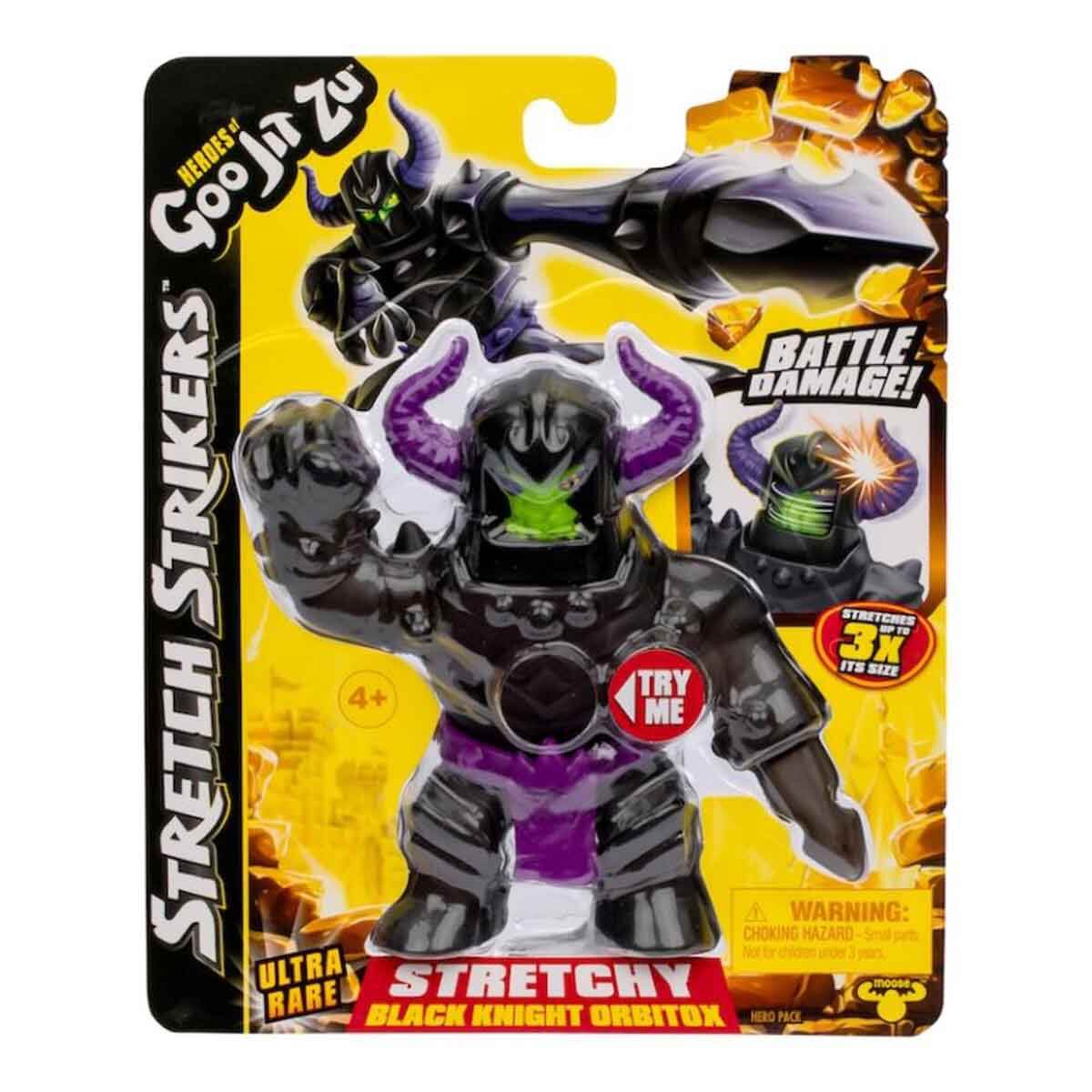 BANDAI Goo Jit Zu Stretch Strikers Deluxe Pack Rock Jaw – Figura Elastica Con Luci, Suoni E Braccio Che Colpisce