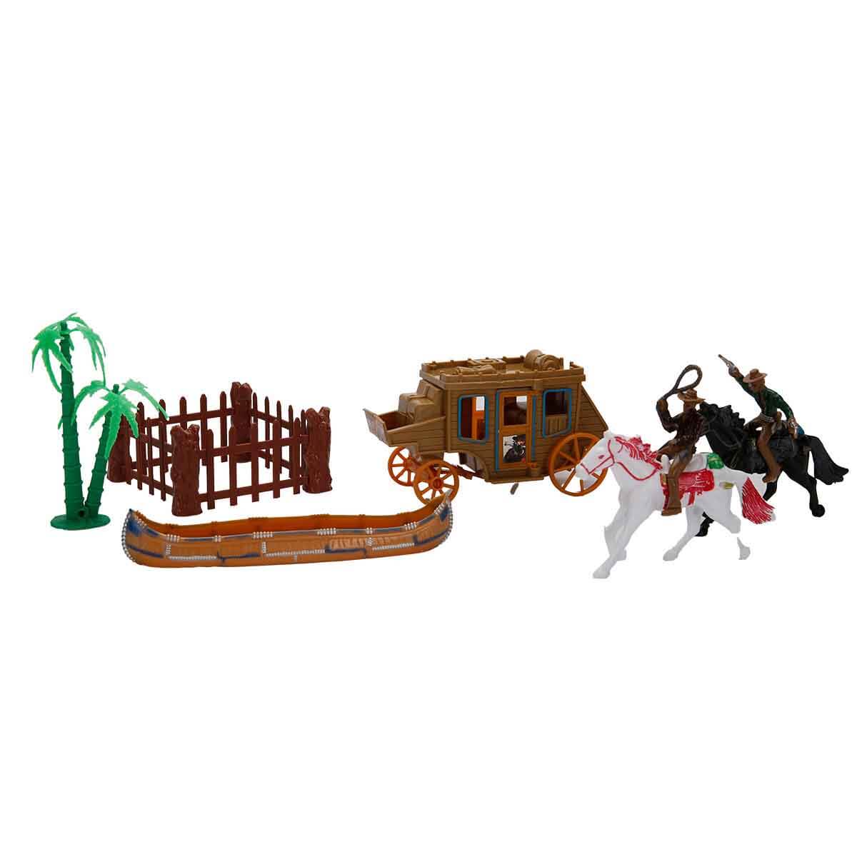 Kovboy Figürleri Oyun Seti - Arabalı-Çadırlı Set | Toyzz Shop
