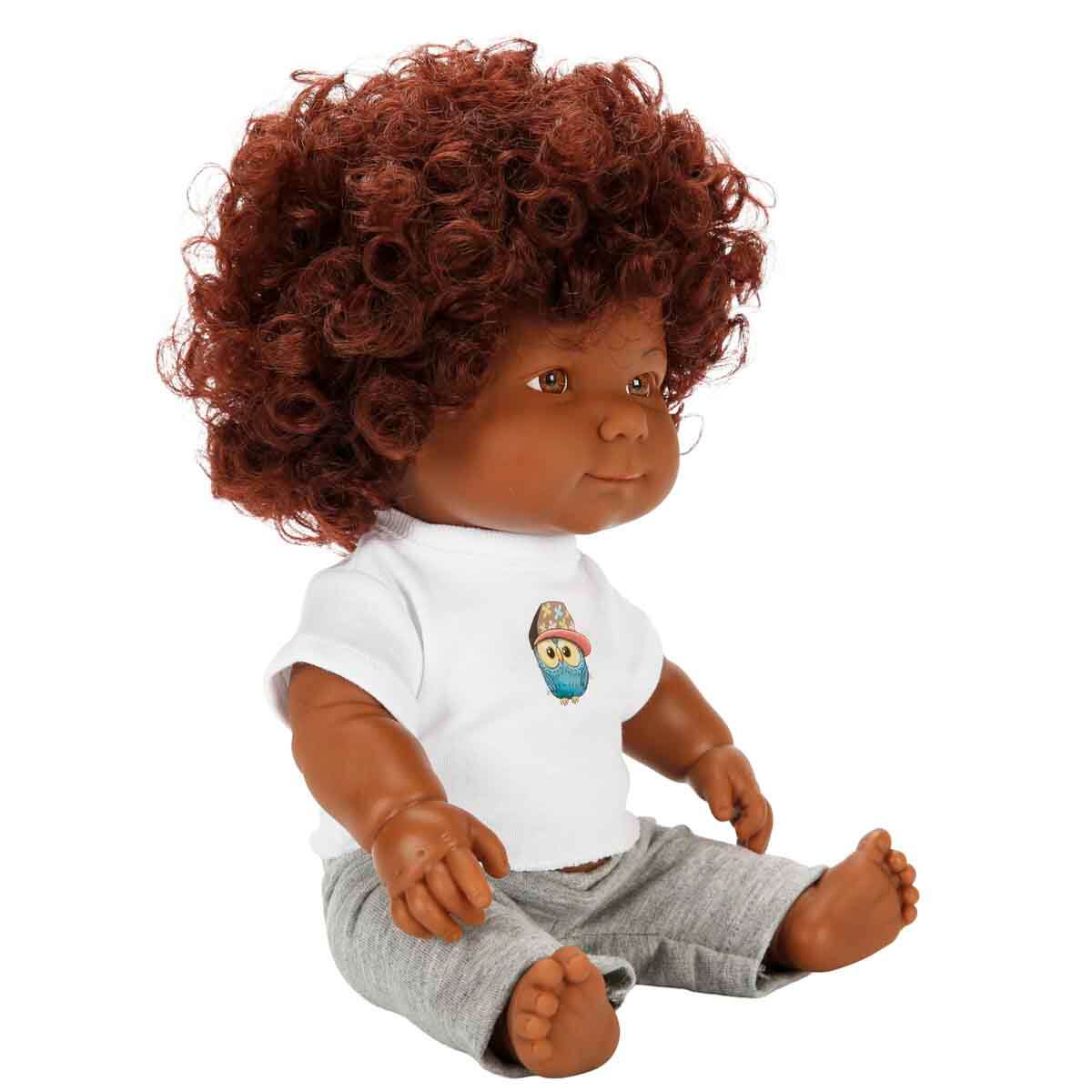 Dada Kıvırcık Saçlı Bebek 32 cm - Gri Eşofman | Toyzz Shop