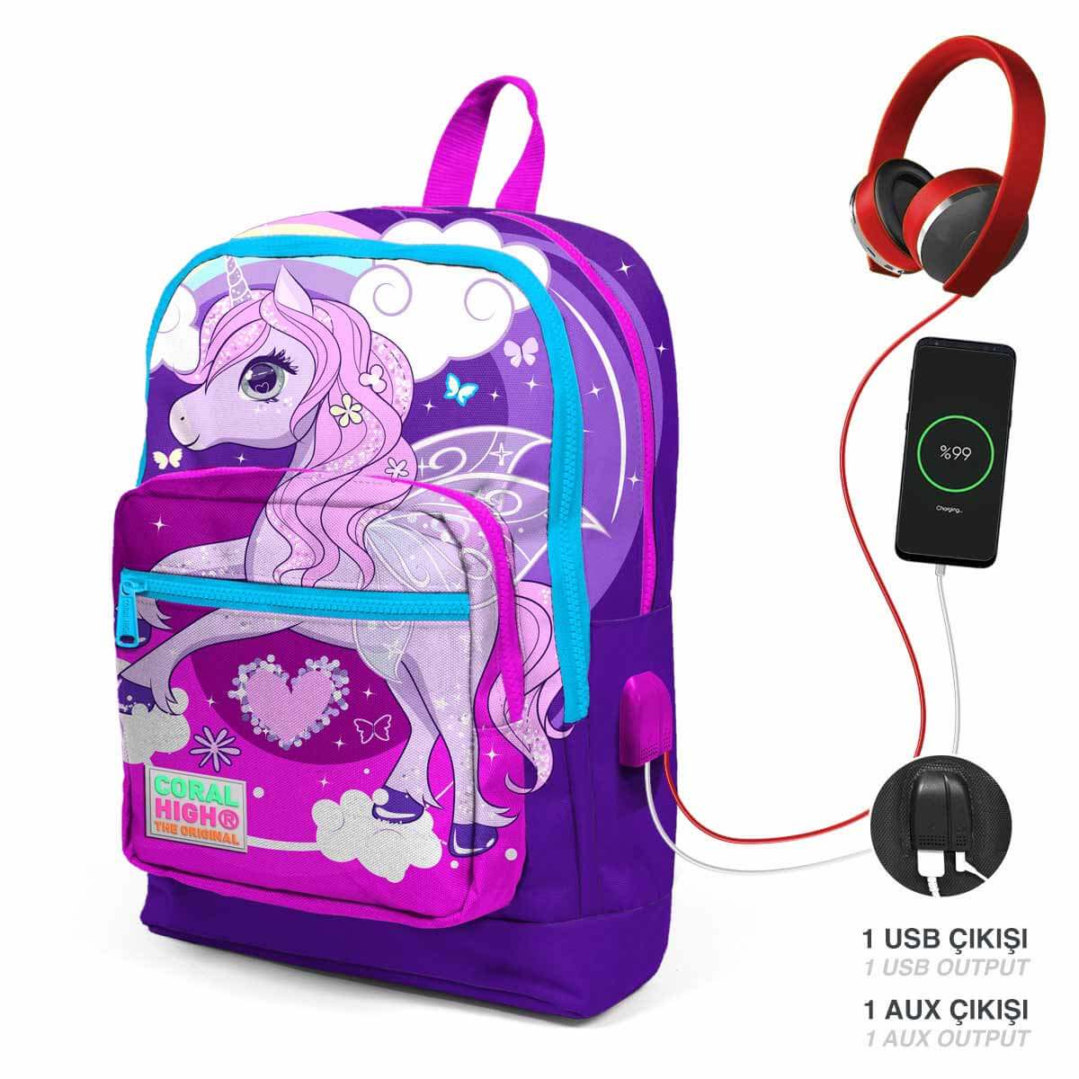 undefined - 60bf7_Coral_High_Unicorn_USB-AUX_Soketli_Okul_Cantasi_23.jpg