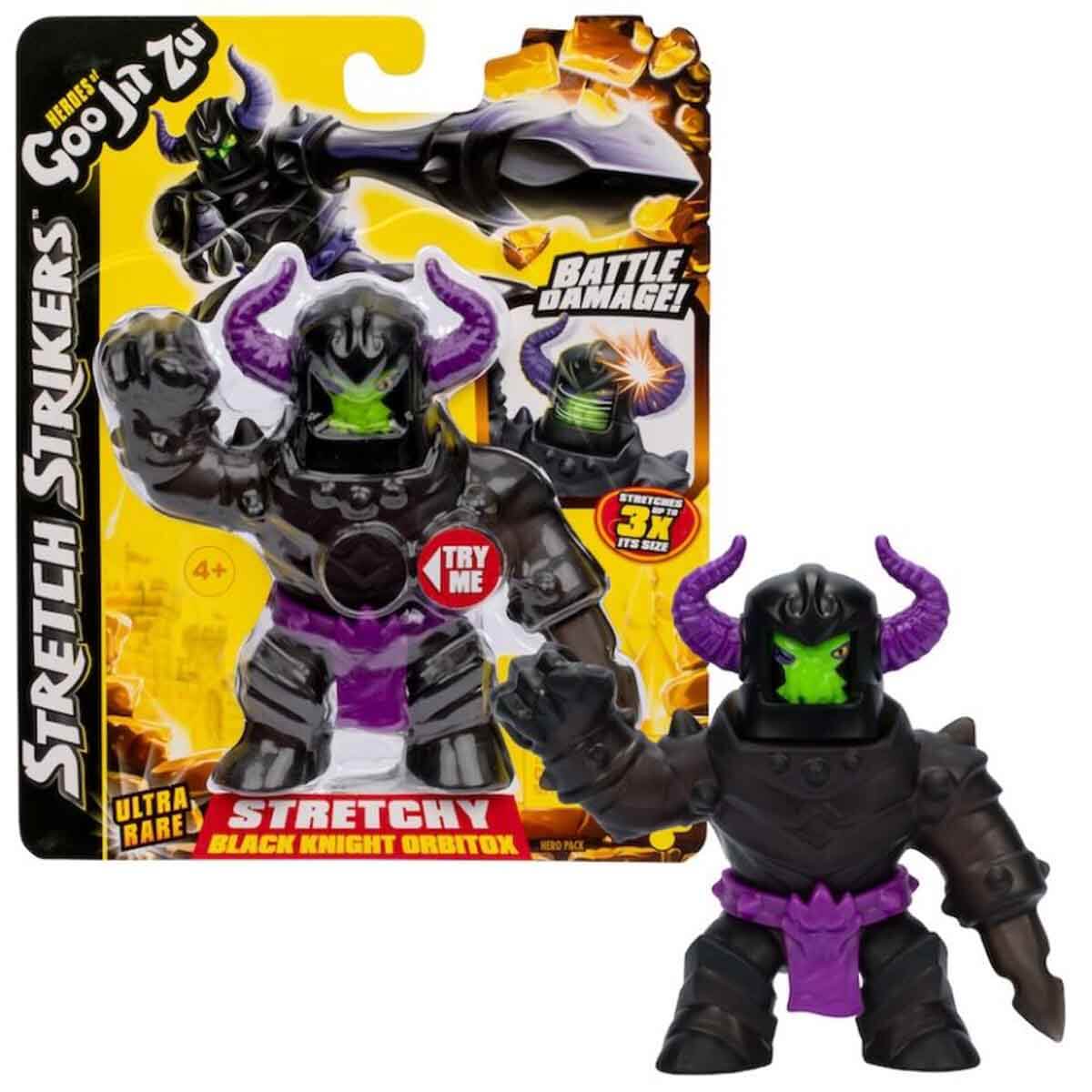 BANDAI Goo Jit Zu Stretch Strikers Deluxe Pack Rock Jaw – Figura Elastica Con Luci, Suoni E Braccio Che Colpisce