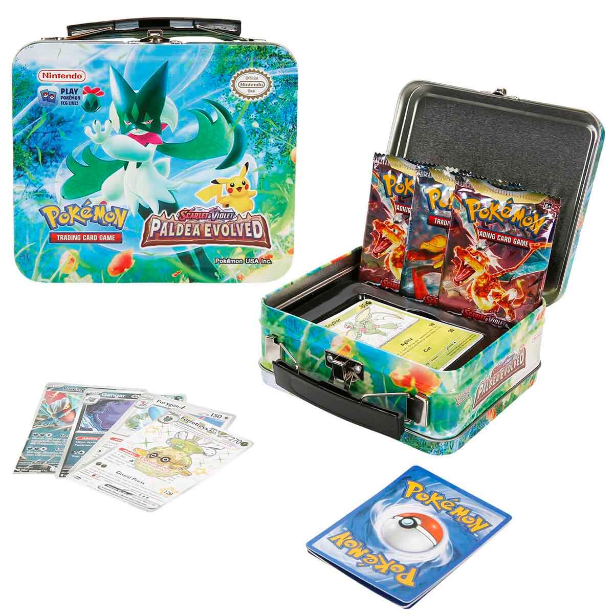 Pokemon Koleksiyon Kartı Metal Kutu - Meowscarada - Yeşil Pokemon