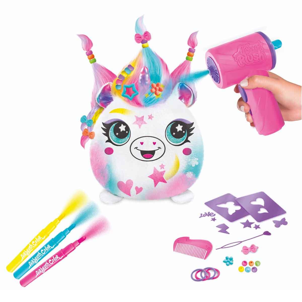 Airbrush Plush Hair'iffic Squishy Saç Tasarımı Oyun Seti - Pembe