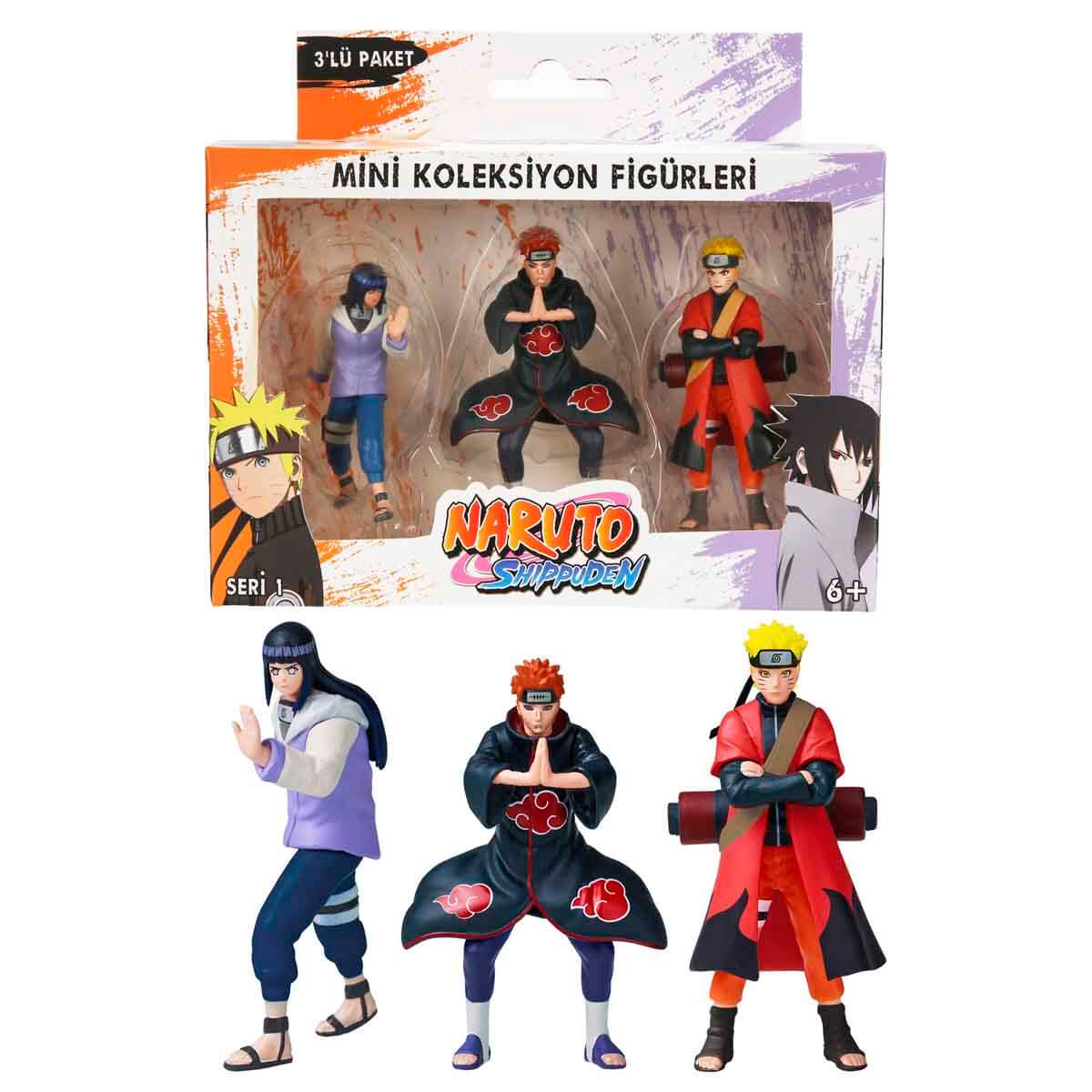 Naruto Shippuden 3'lü Figür Seti S1 - Kırmızı Pelerinli Gaara'Lı