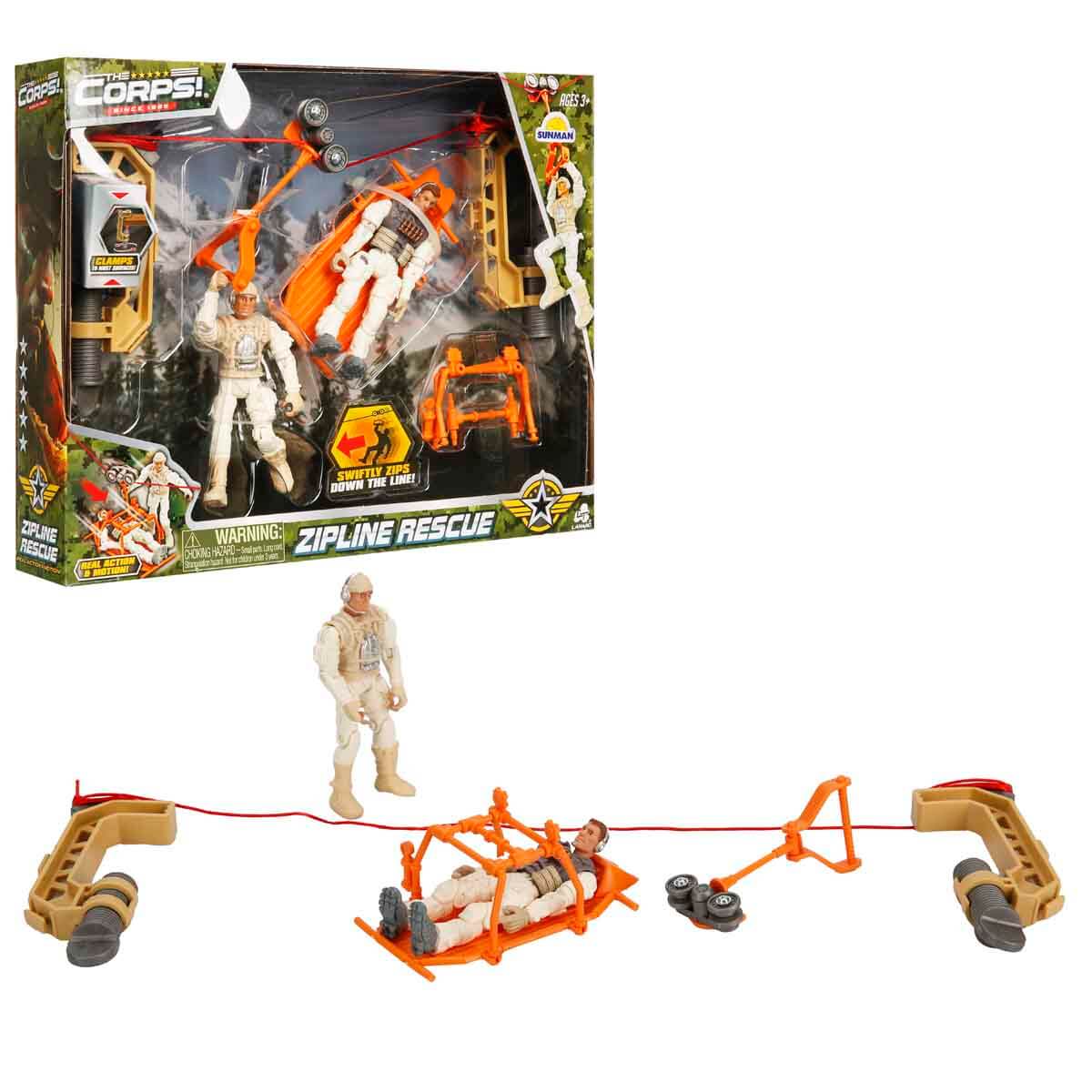 アトラクション The Corps Zipline Rescue Askeri Oyun Seti | Toyzz Shop