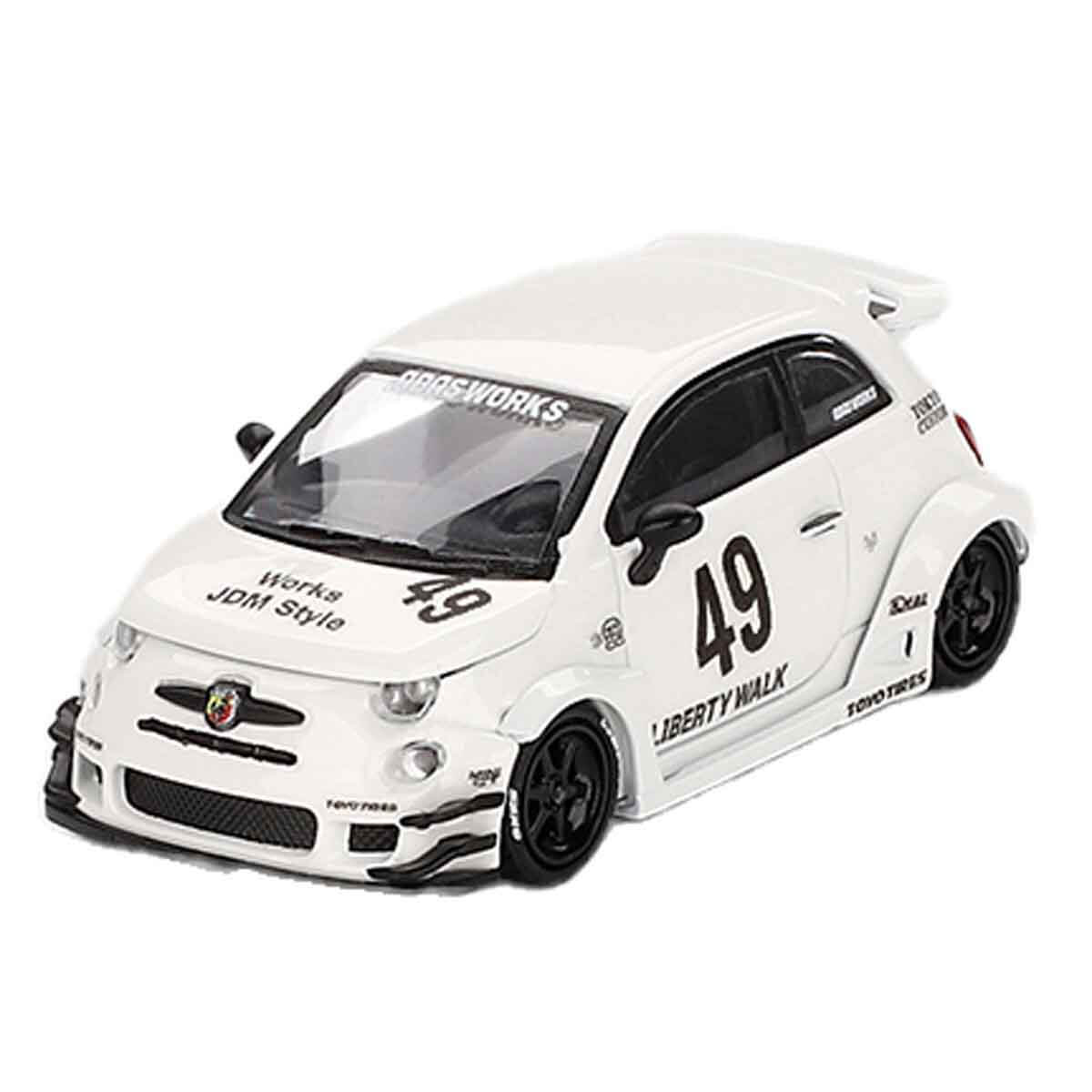 1:64 Mini Gt LB-WORKS x Abas Works Abarth 595 Gara White Diecast