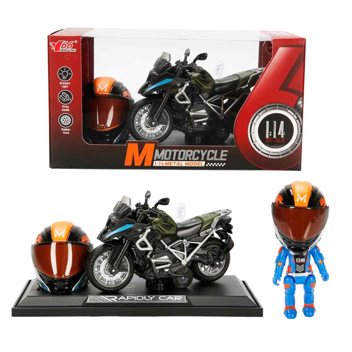 1:14 Sesli ve Işıklı BMW Off-Road Die Cast Çek Bırak Motosiklet