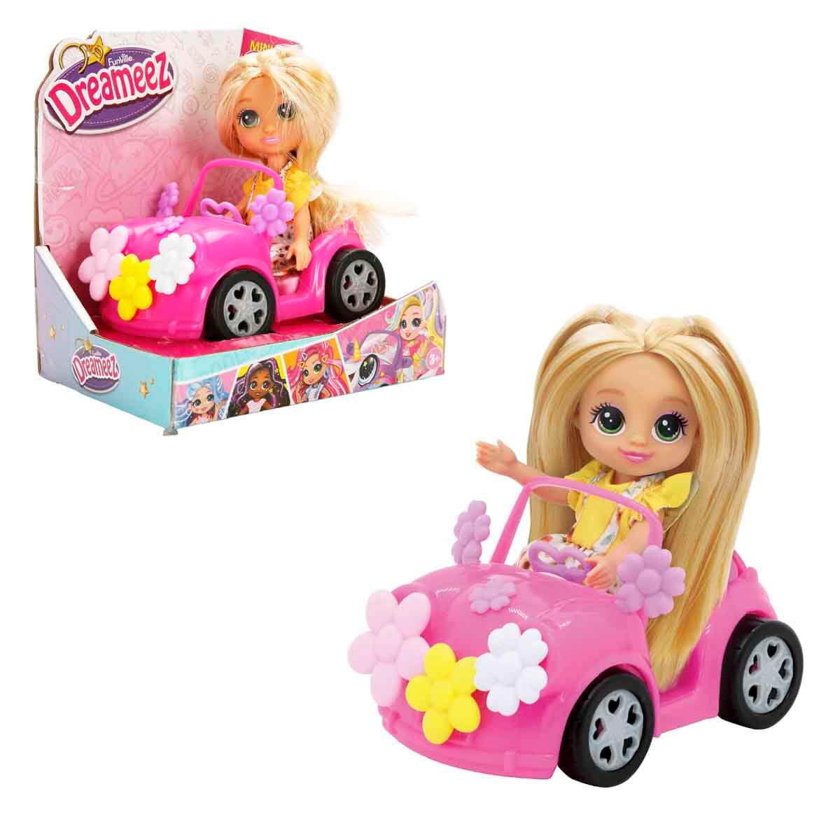 Dreameez Bebek ve Mini Arabası - Kalp Aksesuarlı Mavi Araba