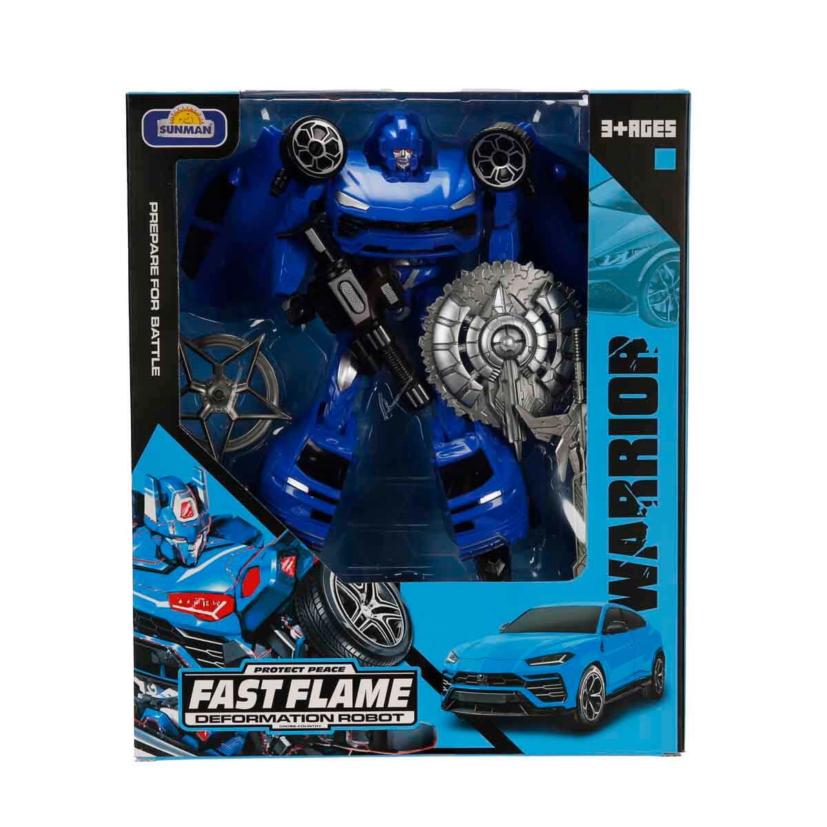 2in1 Warrior Arabaya Dönüşebilen Robot - Fast Flame - Mavi | Toyzz