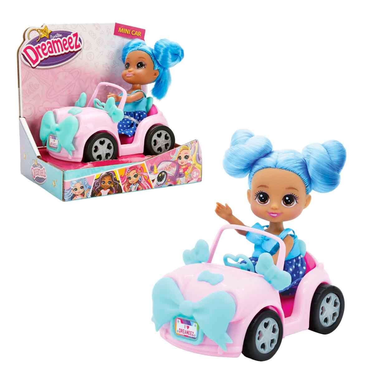 Dreameez Bebek ve Mini Arabası - Kalp Aksesuarlı Mavi Araba