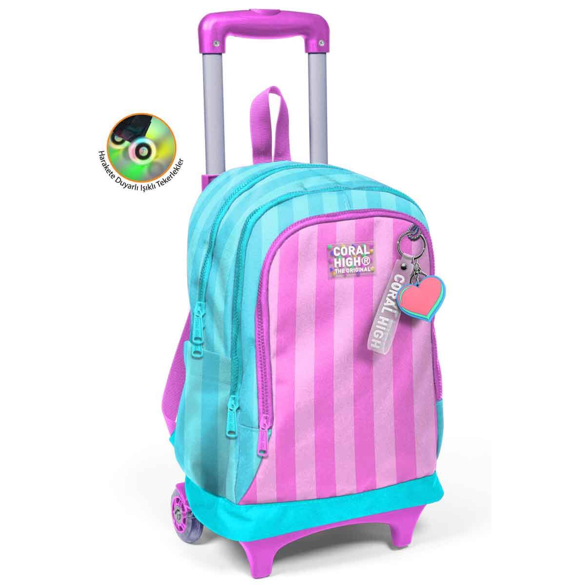 undefined - 84100_Coral_High_Turkuaz_Pembe_Cizgili_Isikli_Tekerlekli.jpg
