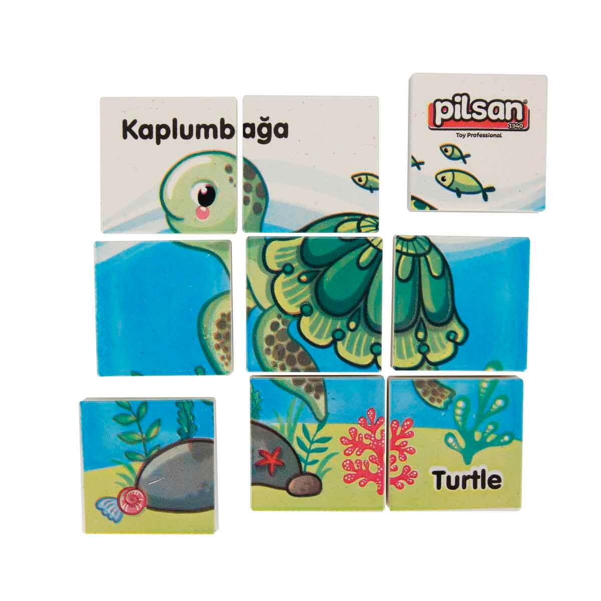 Animal Serisi Puzzle 9 Parça - Kaplumbağa | Toyzz Shop