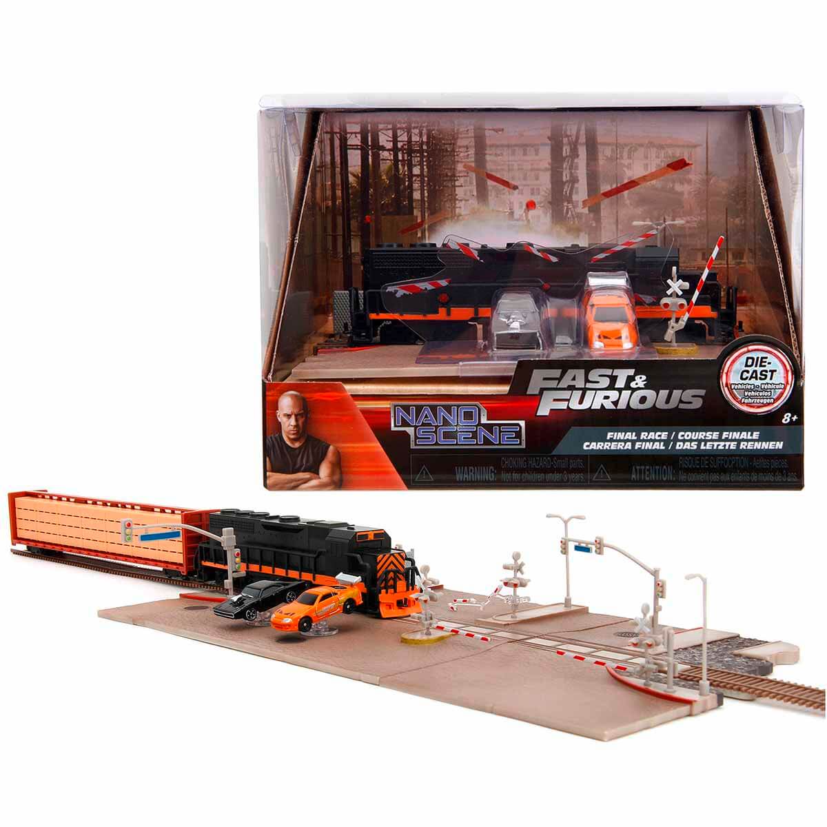 Fast & Furious ミニカーセット Fast & Furious Nano Tren Sahnesi Diorama | Toyzz Shop