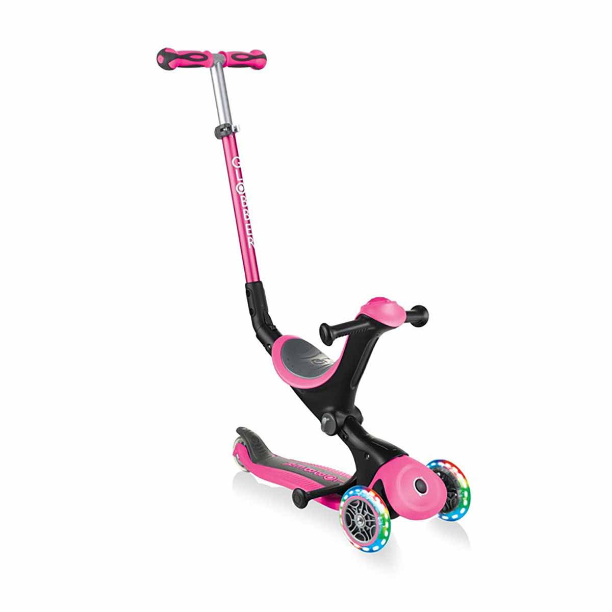 GLOBBER GO-UP DELUXE LIGHTトイザらス限定モデル 3in1 Globber Go Up Deluxe 3 Tekerlekli Katlanabilir Işıklı Pembe