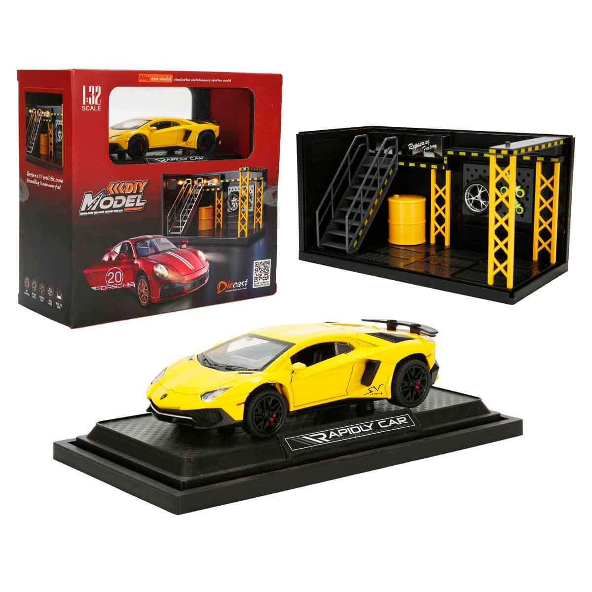 1:32 Sesli ve Işıklı Lamborghini LP750-SV Die Cast Çek Bırak Model