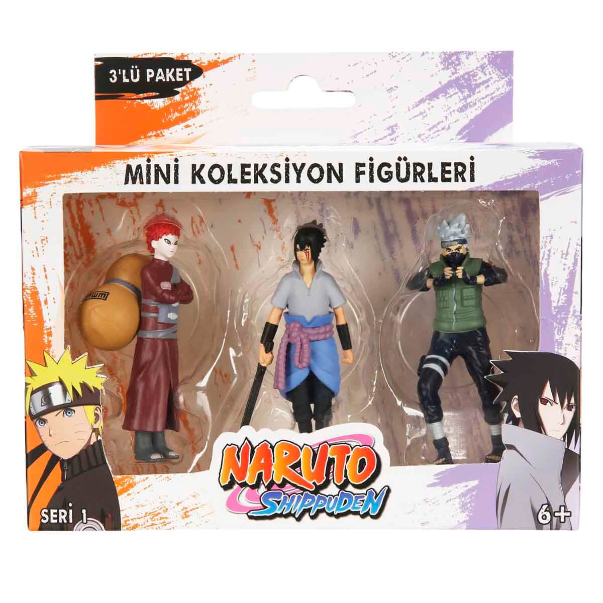 Naruto Shippuden 3'lü Figür Seti S1 - Kırmızı Pelerinli Gaara'Lı