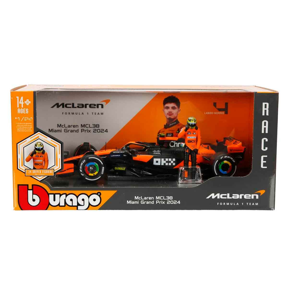 1:24 McLaren MCL38 Miami Grand Prix 2024 Figürlü Formula 1 Yarış