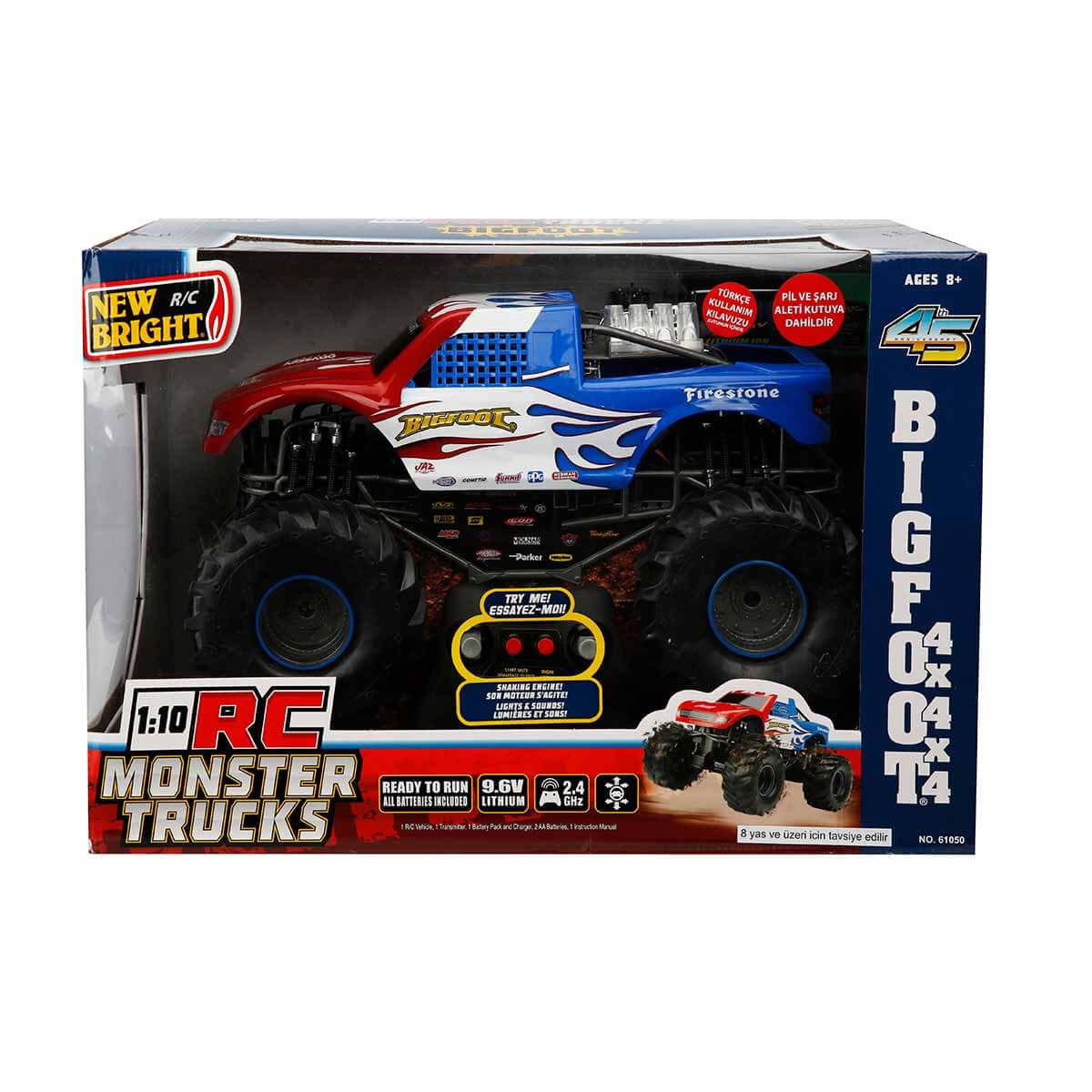 1:10 Monster Trucks Big Foot Uzaktan Kumandalı Araba 40 cm