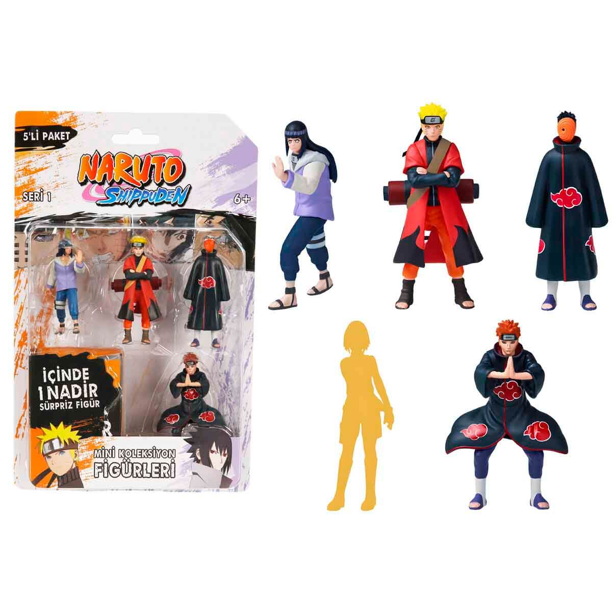 Naruto Shippuden 5'li Figür Seti S1 - Turuncu Saçlı Nagato'Lu Set