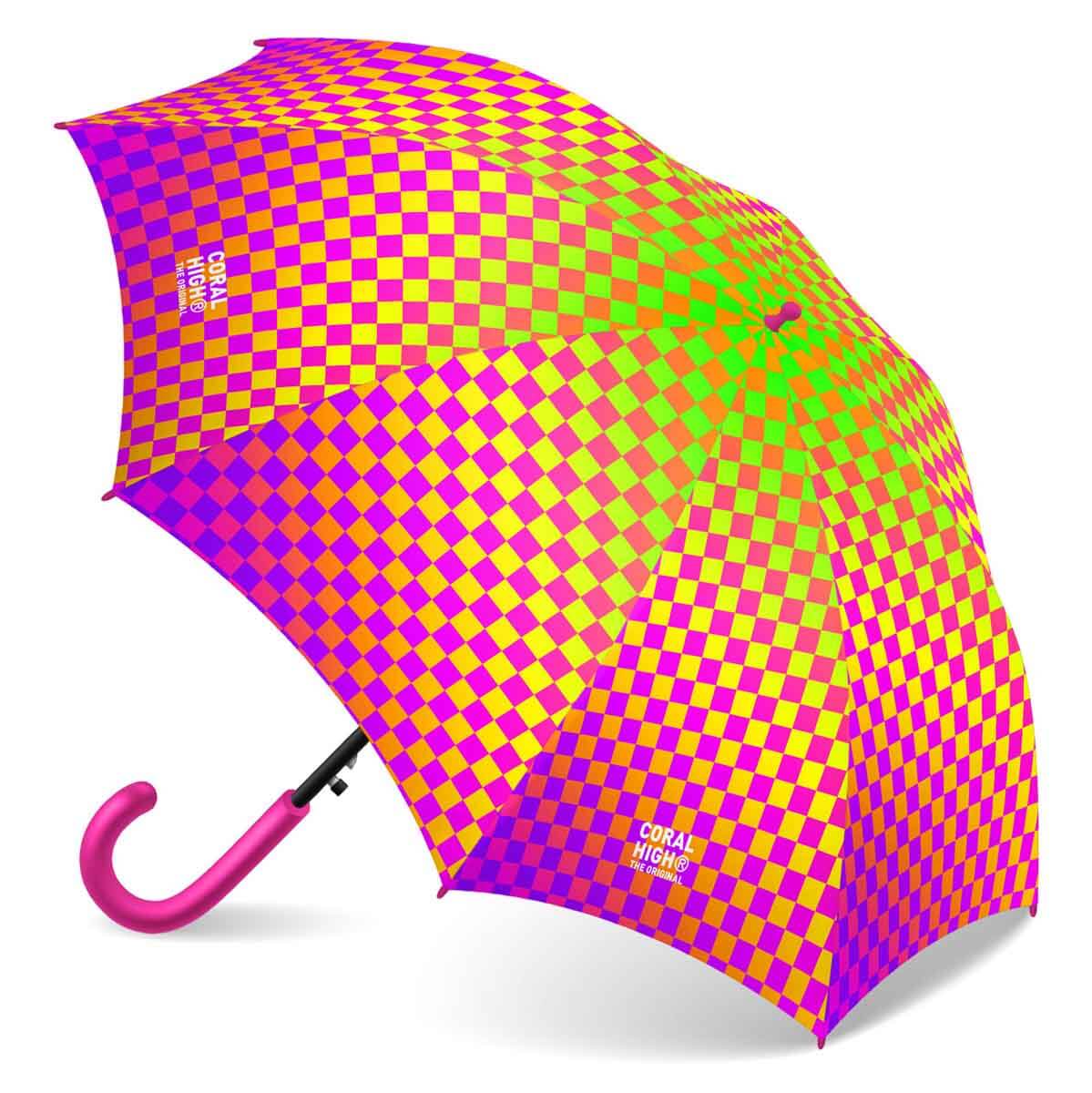 undefined - 963e6_Coral_High_Neon_Renkli_Dama_Desenli_Cocuk_Semsiyes.jpg