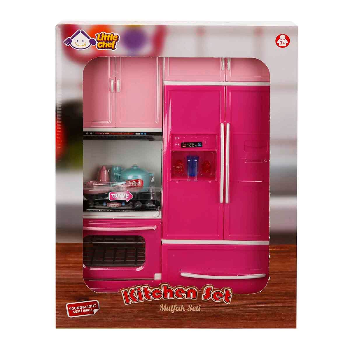 Little Chef Sesli ve Işıklı 2'li Mutfak Seti Pembe - Koyu Pembe