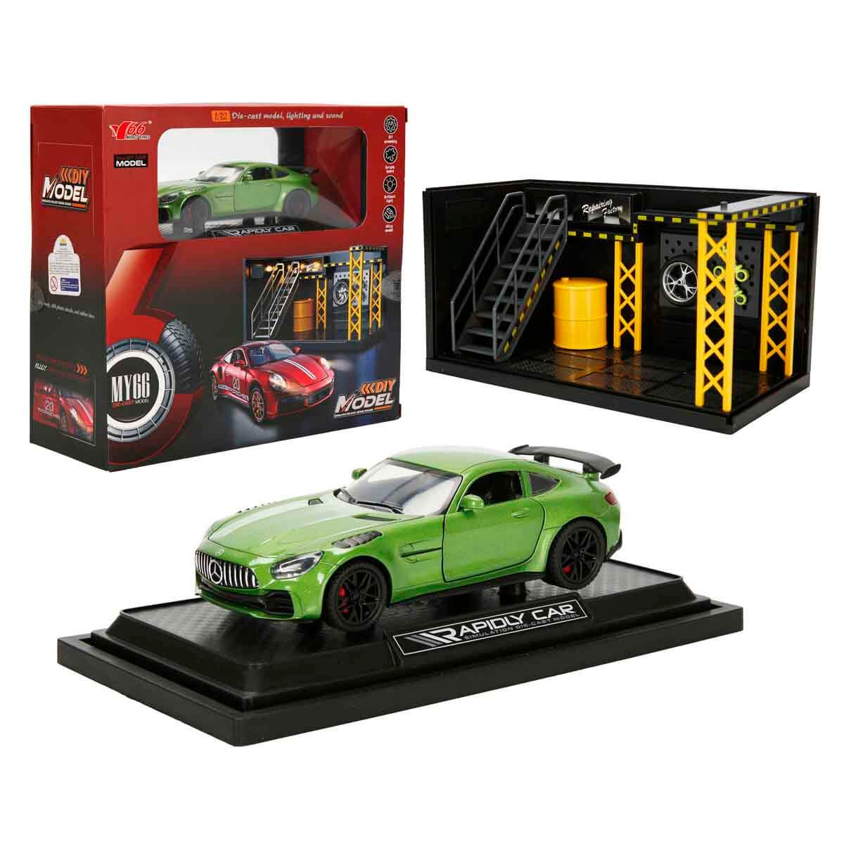 1:32 Sesli ve Işıklı Mercedes Benz GT Die Cast Çek Bırak Model