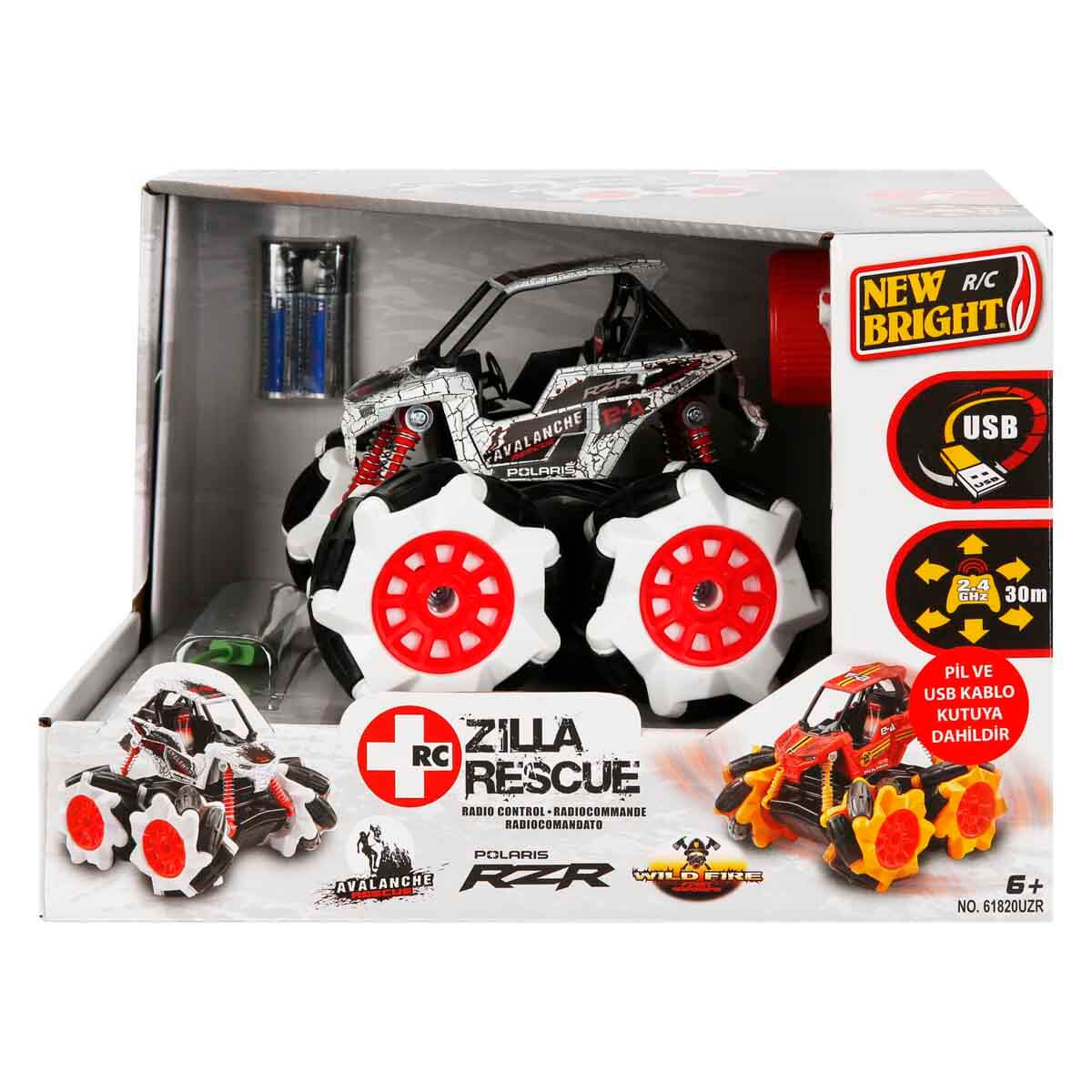 1:18 Zilla Rescue USB Şarjlı Uzaktan Kumandalı Araba - Beyaz