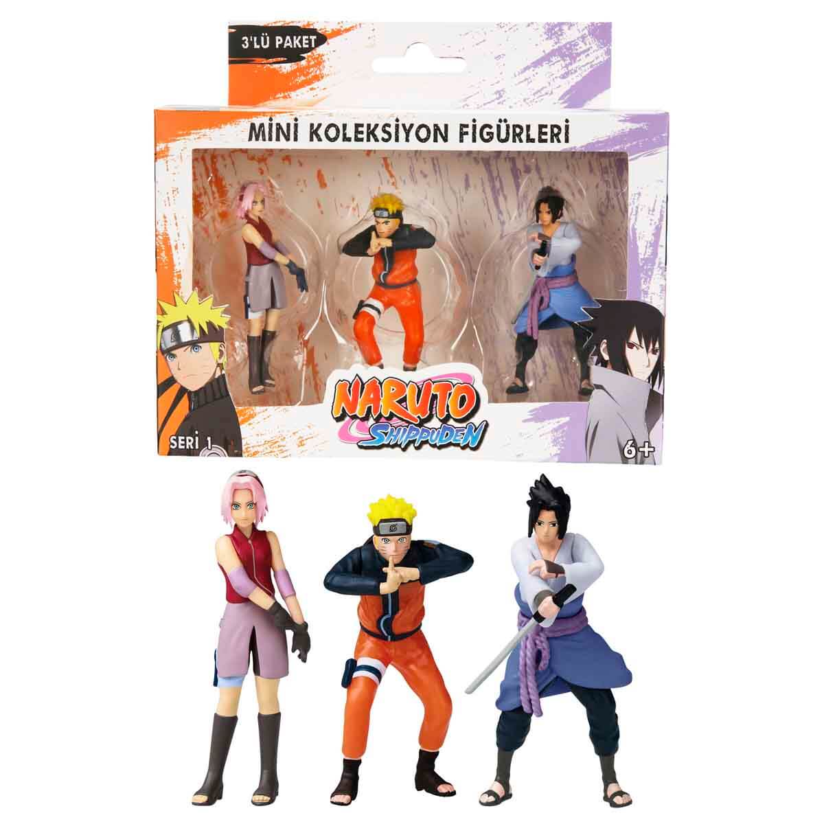 Naruto Shippuden 3'lü Figür Seti S1 - Kırmızı Pelerinli Gaara'Lı